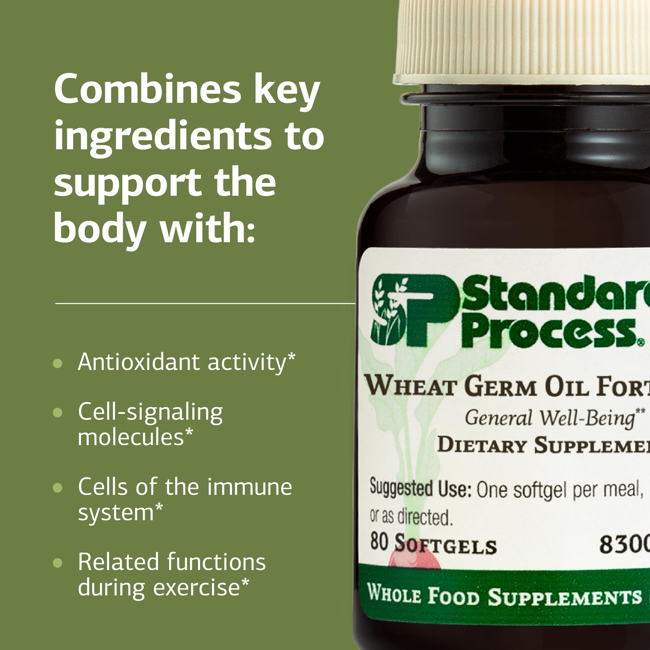 Envase de Standard Process resalta pureza y fuente vegetal antioxidante.