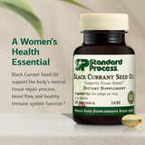 Standard Process Black Currant Seed Oil: etiqueta clara informa sobre ingredientes y beneficios.