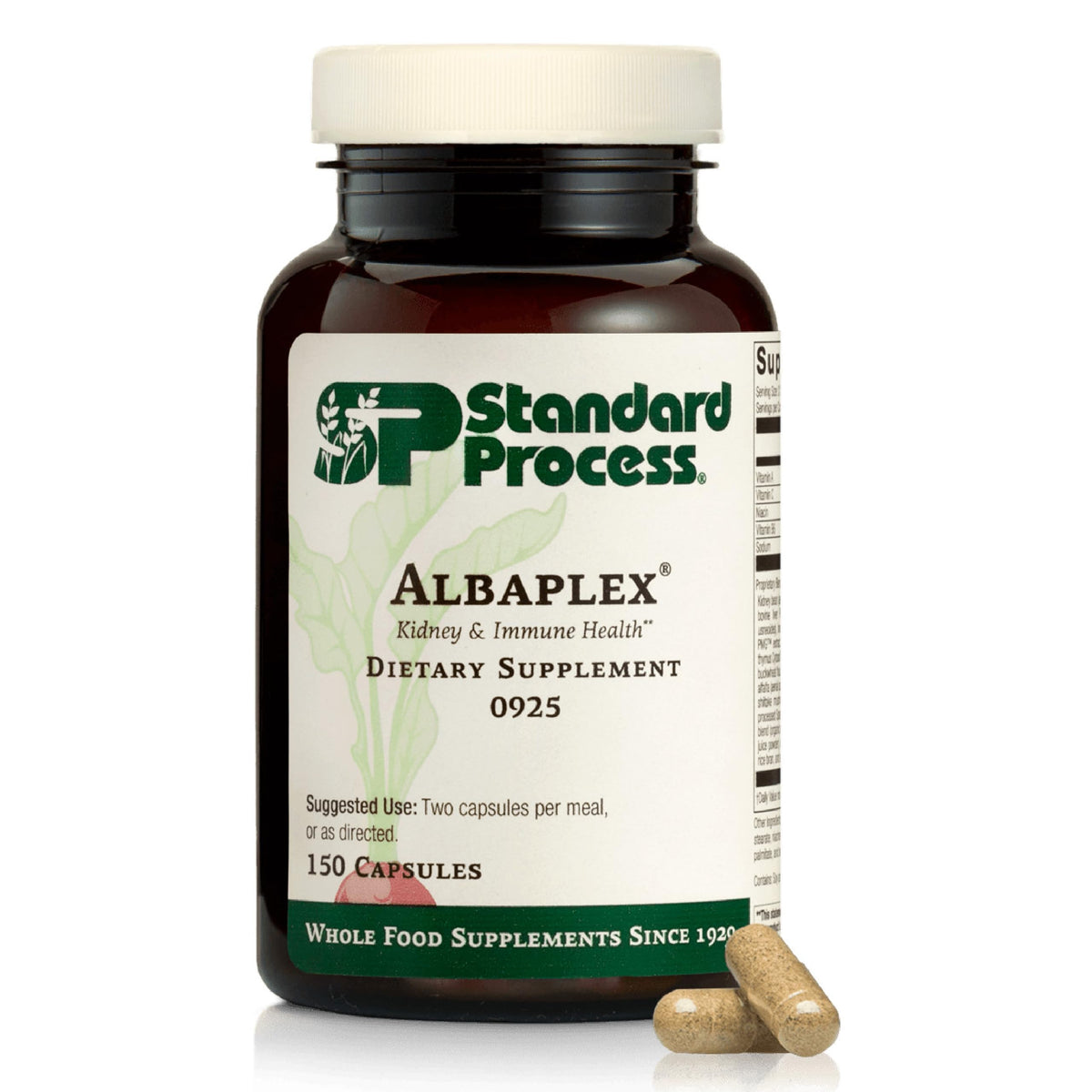 Albaplex de Standard Process, botella-vertido, uso diario para apoyo hepático.
