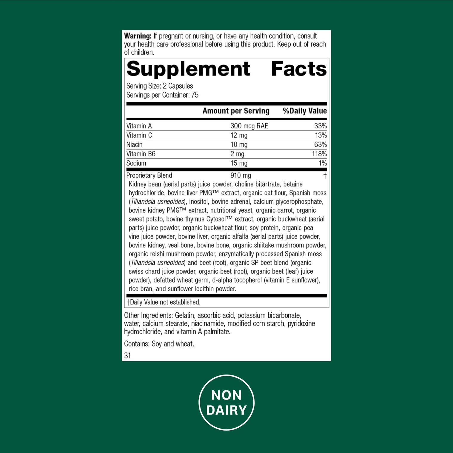 Albaplex de Standard Process, cápsulas, suplemento antioxidante para hígado y sistema inmune.