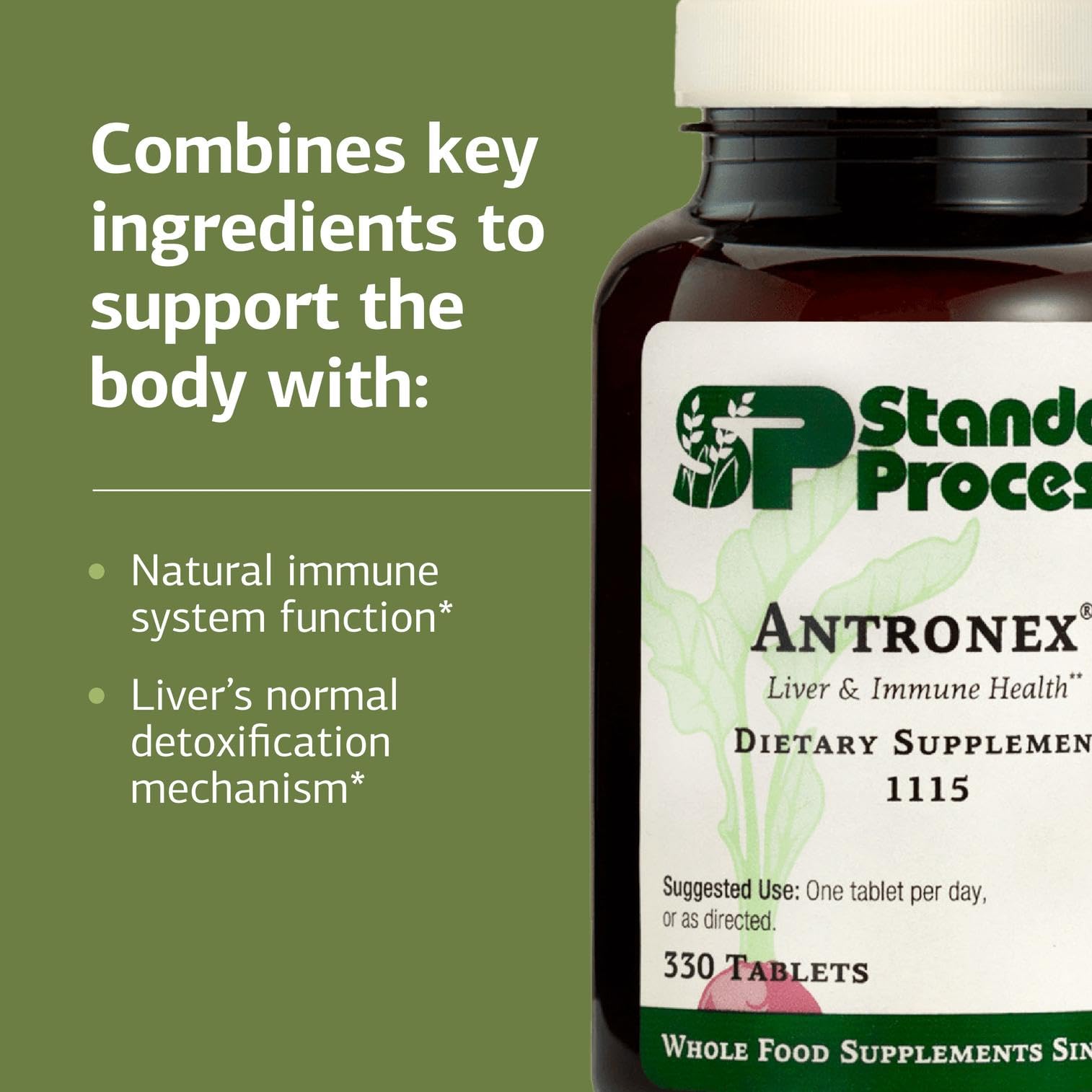 Standard Process Antronex, caja-cartón frontal: presentación clara sin gluten.