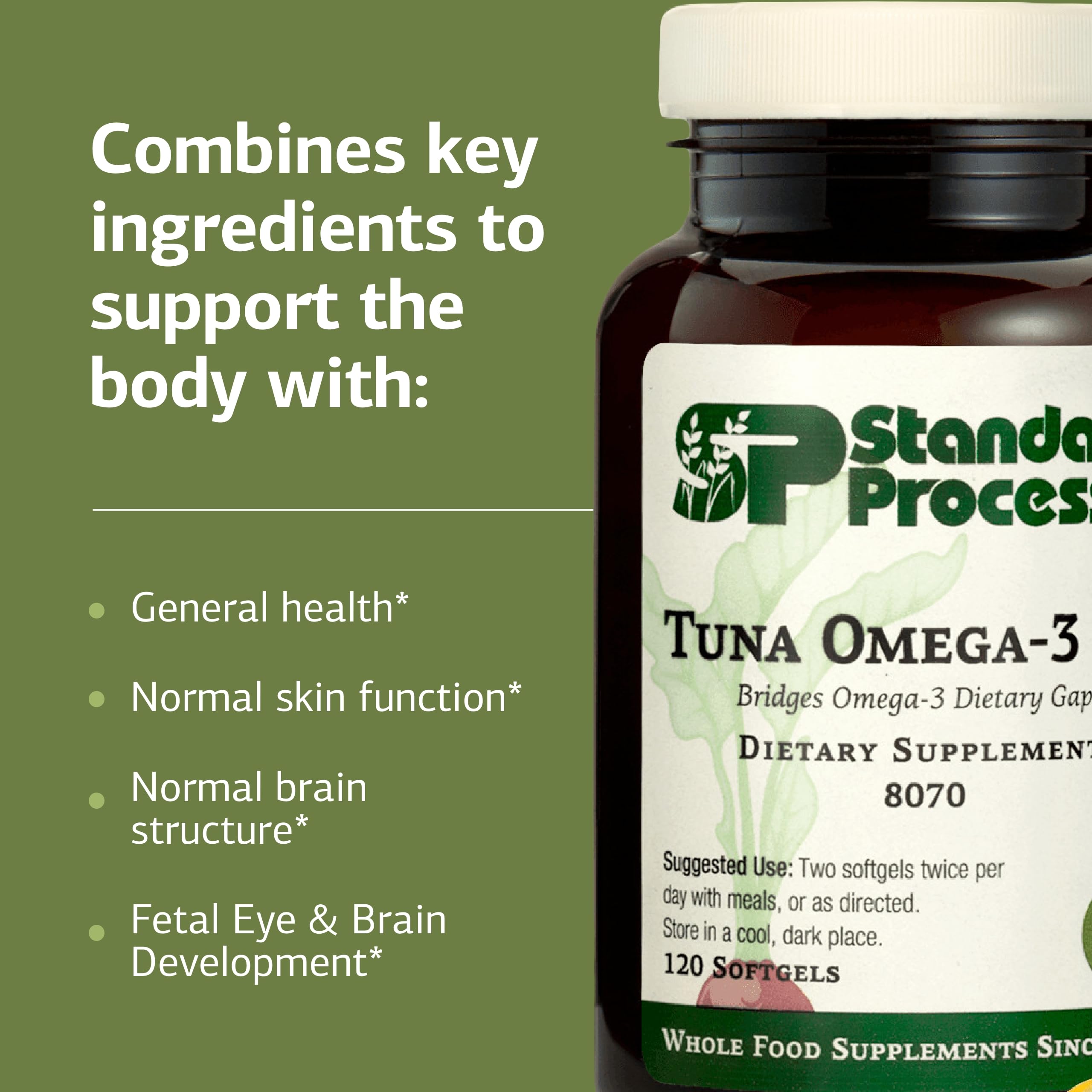 Guía de dosificación diaria de Standard Process Tuna Omega-3.