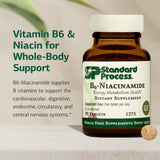 Standard Process B6‑Niacinamida: frasco con ingredientes clave para salud cardiovascular.