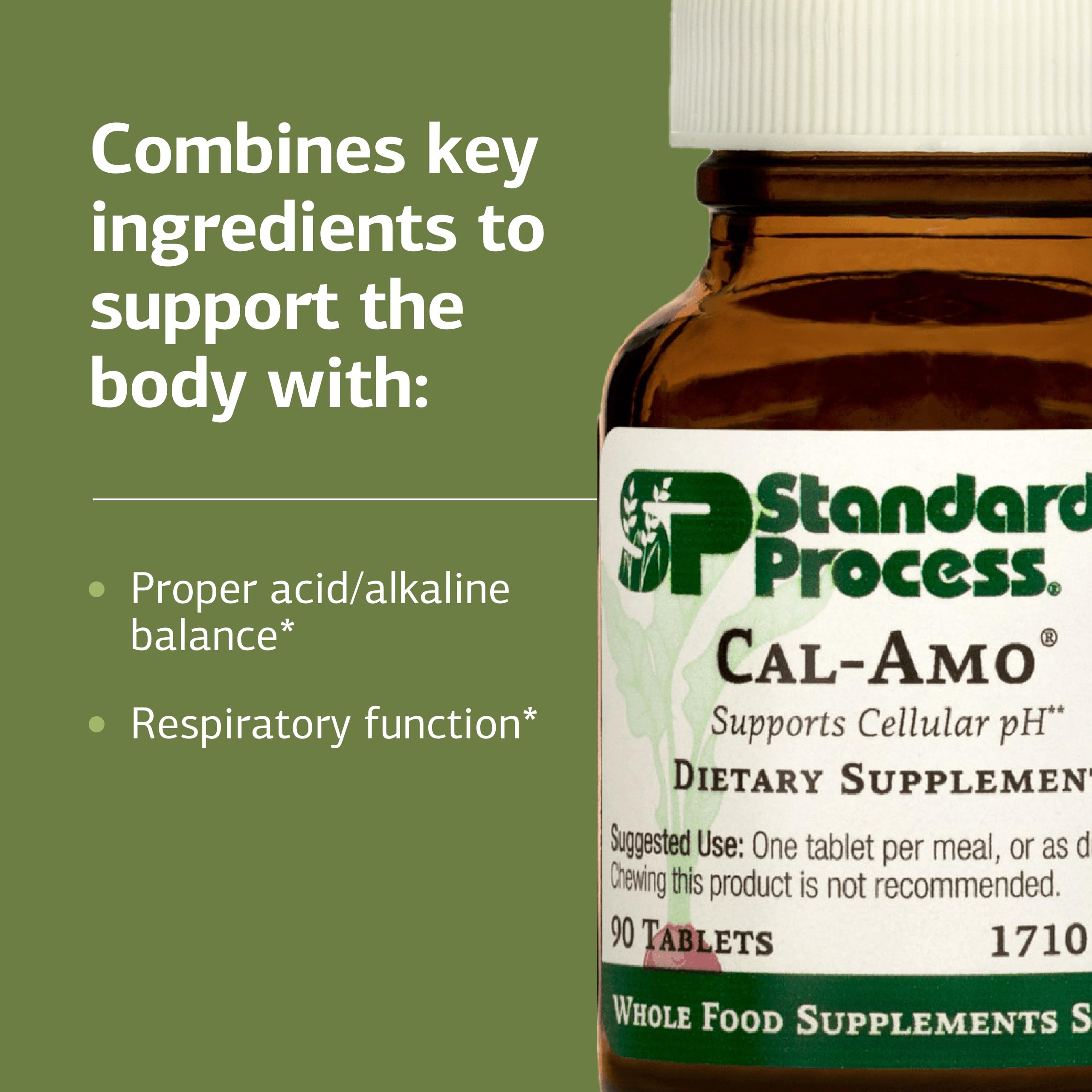 Cal-Amo, envase externo en estante, facilita almacenamiento en cocina o botiquín.