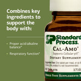 Cal-Amo, envase externo en estante, facilita almacenamiento en cocina o botiquín.