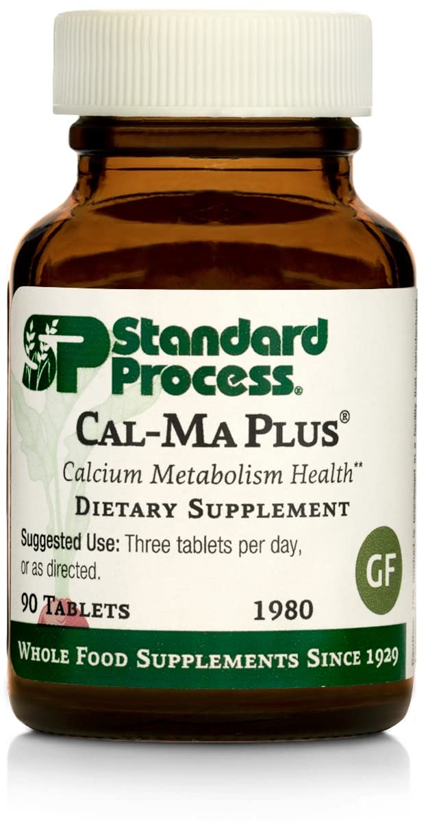 Standard Process Cal-Ma Plus, frasco con tabletas, apoyo a huesos y nervios.