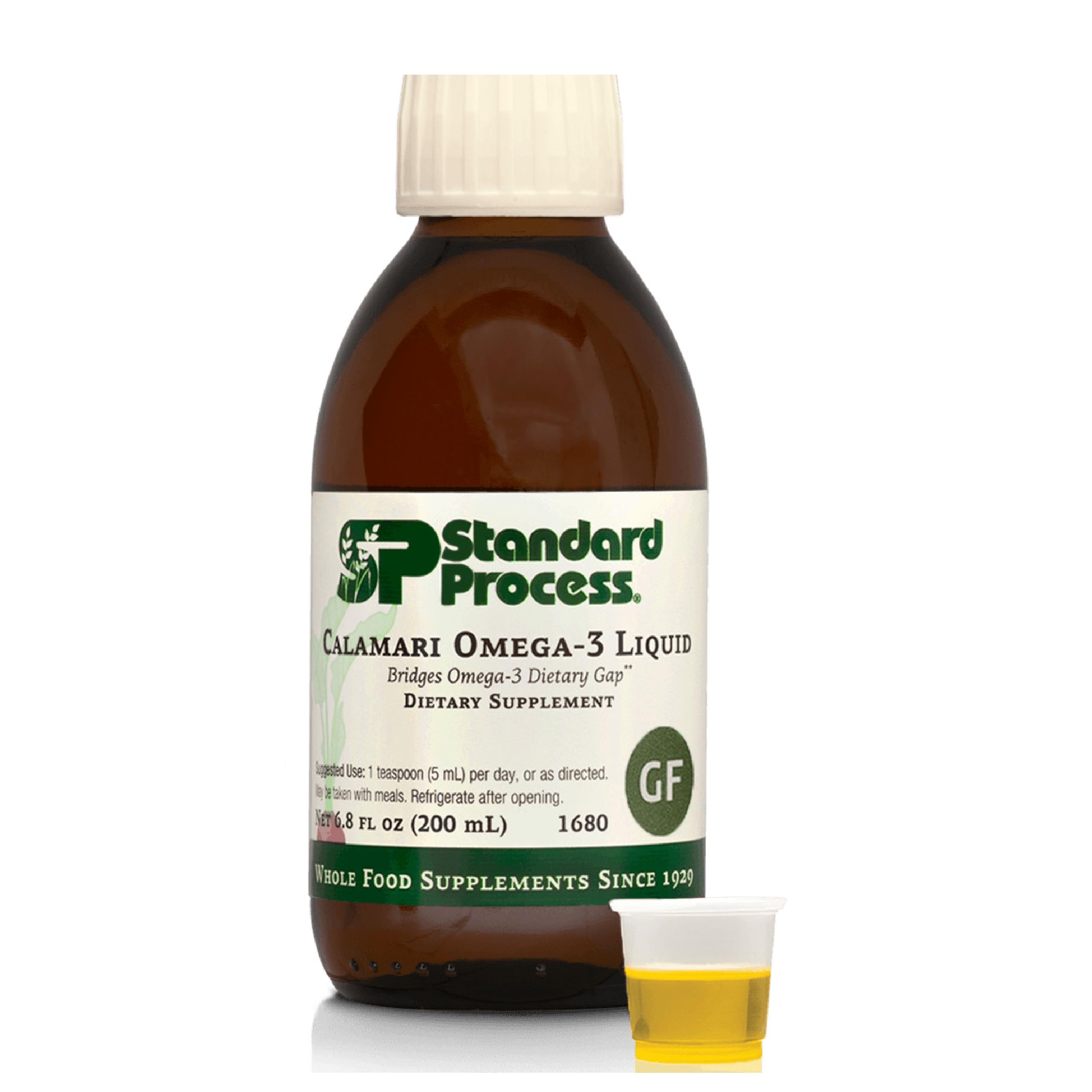 Standard Process Calamari Omega-3 Liquid, bote, apoyo a la salud cardíaca diaria.
