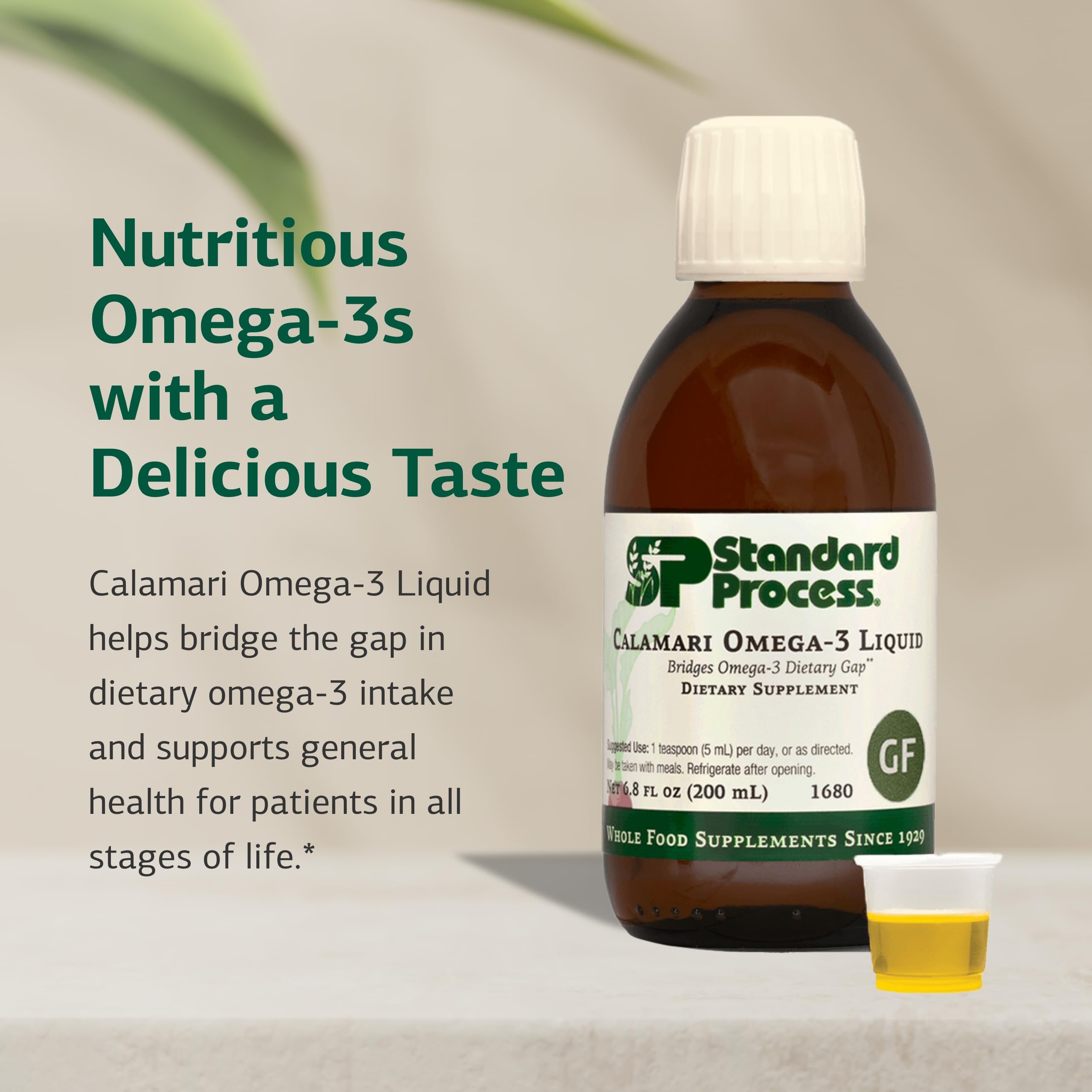 Standard Process Calamari Omega-3 Liquid, gotero, dosis precisa para la rutina.