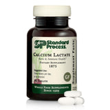Standard Process Calcio Lactato: botella destacando el soporte a la densidad ósea