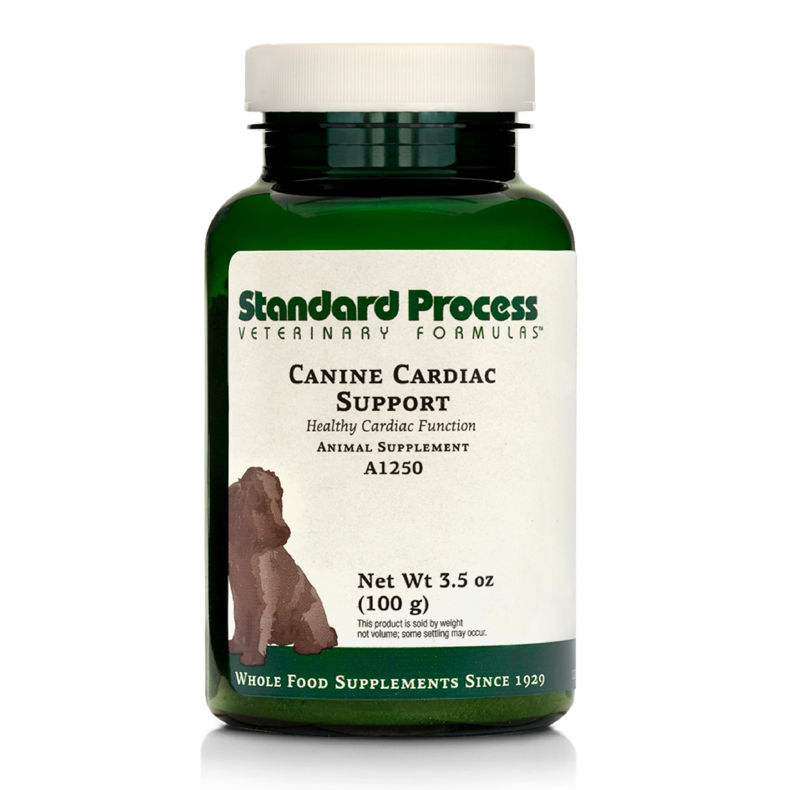 Standard Process Canine Cardiac Support: verter la botella para una dosis precisa.