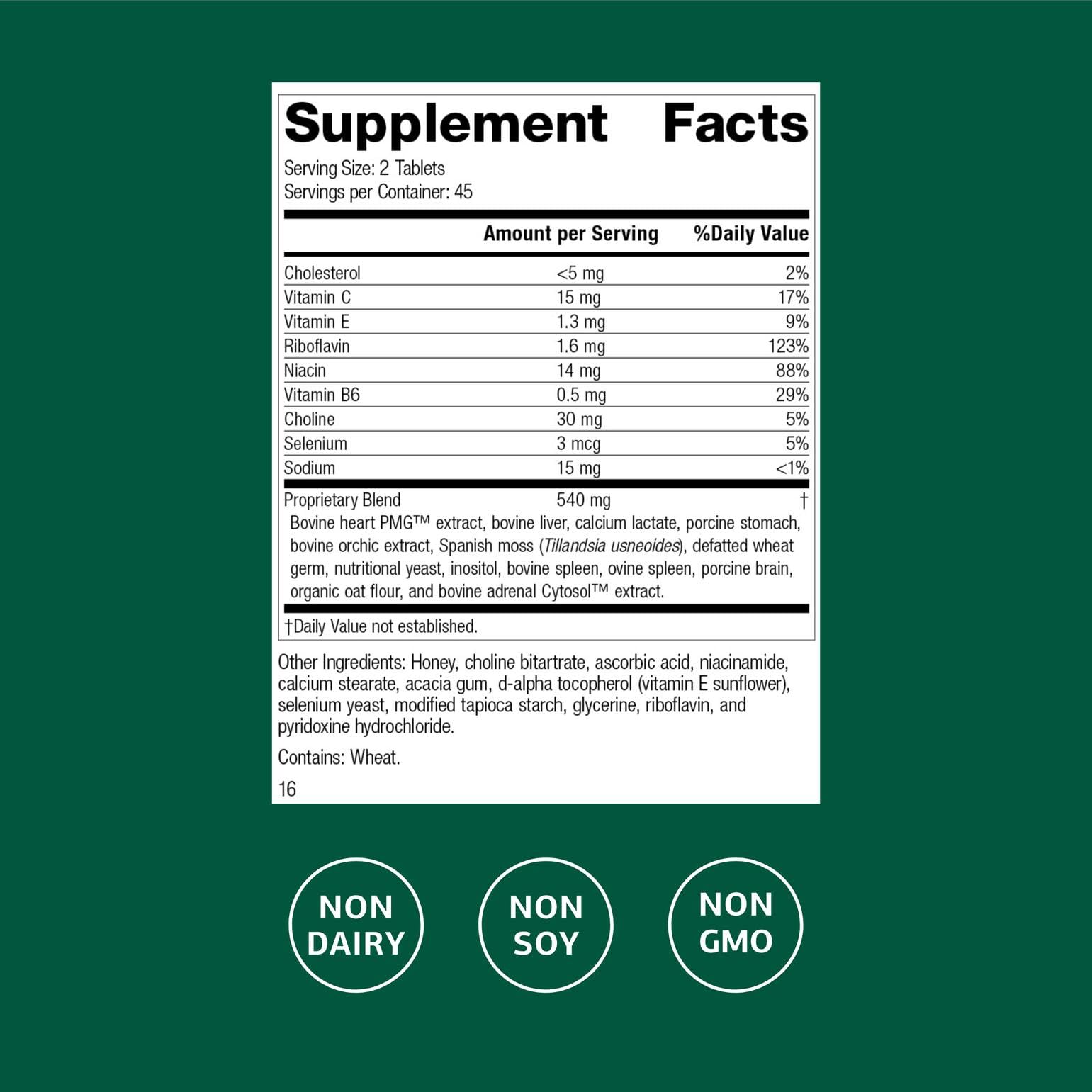 Standard Process Cardio-Plus: tabletas de dosificación para consumo fácil.