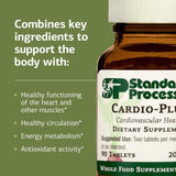 Standard Process Cardio-Plus: tabletas sin lácteos y sin soja.