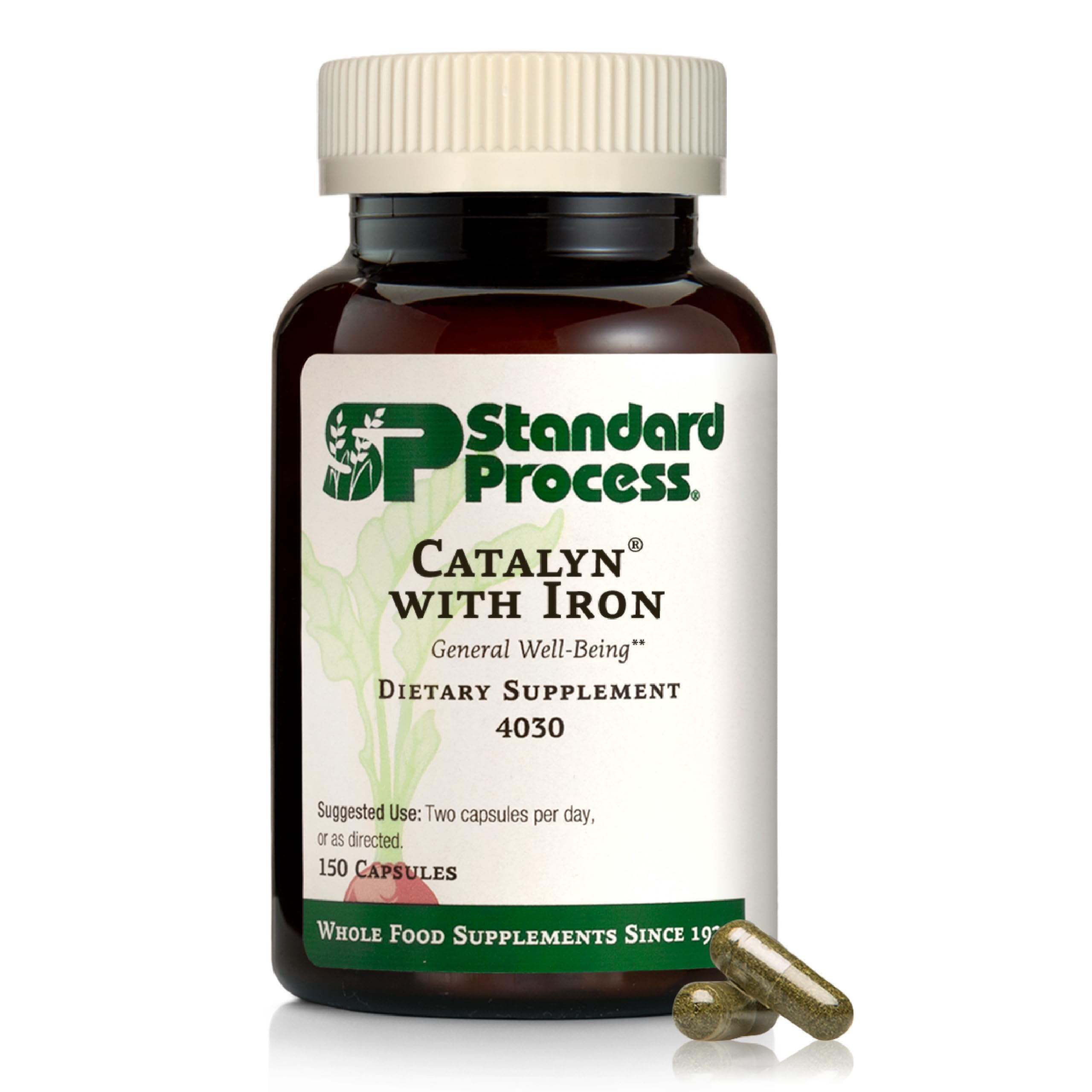 Catalyn con Hierro de Standard Process: botella para energía diaria y metabolismo saludable.
