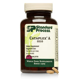 Cataplex A de Standard Process: botella con tabletas, posible apoyo a la salud ocular.
