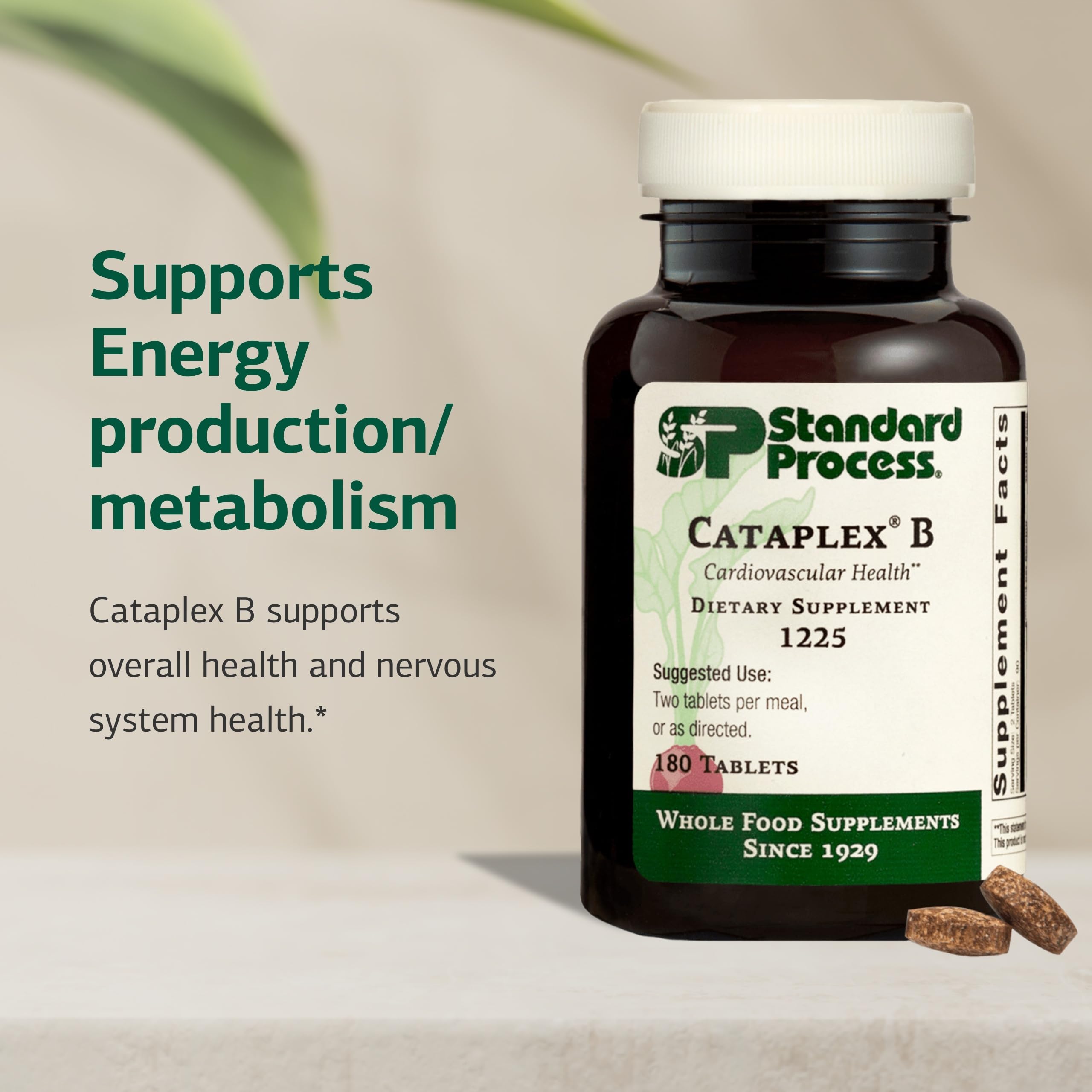 Cataplex B de Standard Process, dosis diaria para energia sostenida.