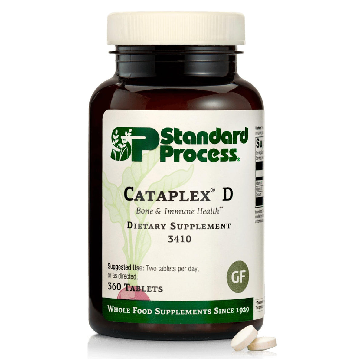 Cataplex D de Standard Process, botella de tabletas para apoyar la salud inmune.