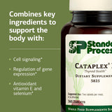 Cataplex E de Standard Process: envase señala sin soja para dietas específicas.