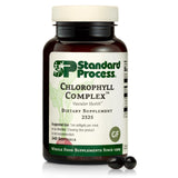 Standard Process Chlorophyll Complex, botella visible, apoya detoxificación diaria de forma natural.