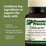 Standard Process Cholacol: envase libre de gluten para dietas específicas.