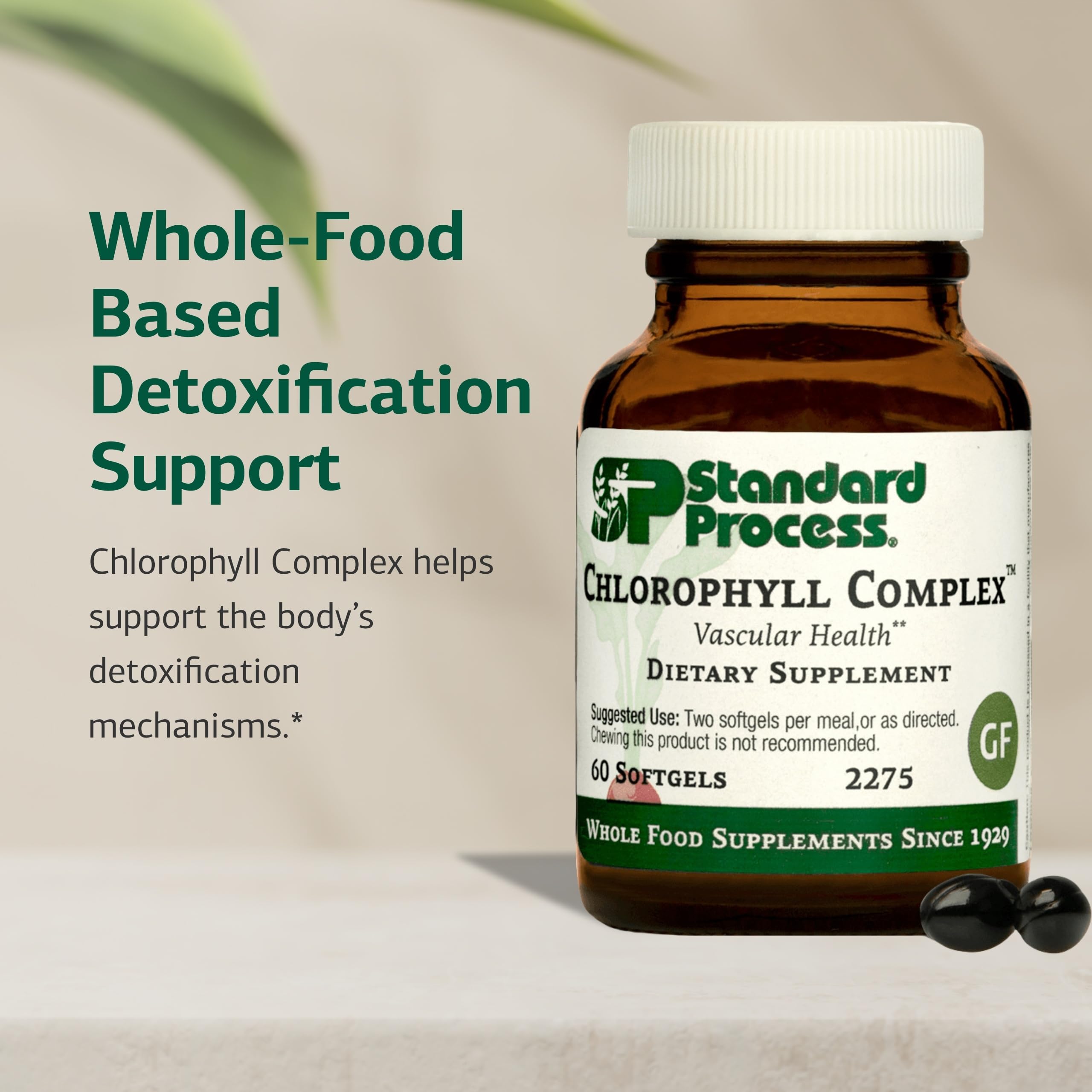 Etiqueta visible de Standard Process Chlorophyll Complex para mayor confianza