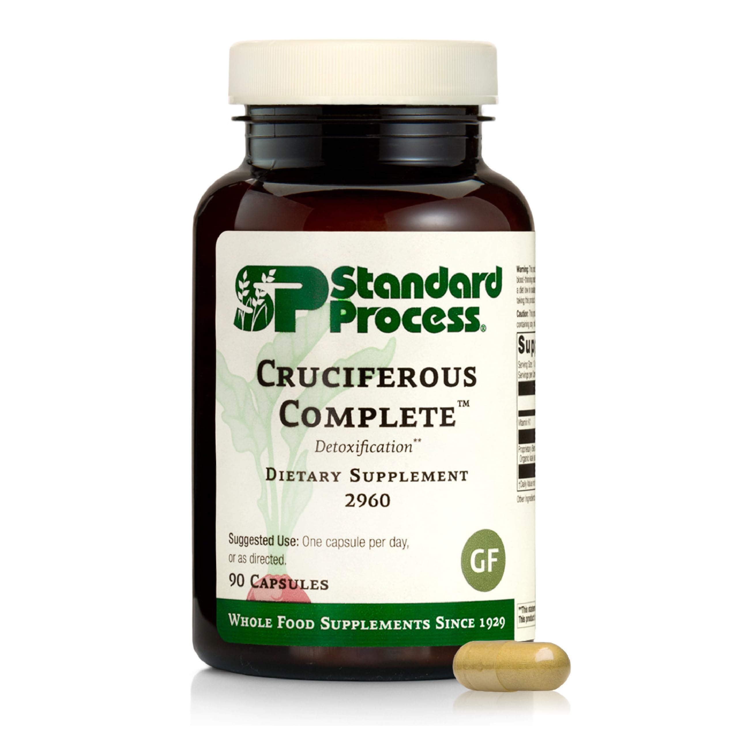 Standard Process Cruciferous Complete, botella de cápsulas para uso diario