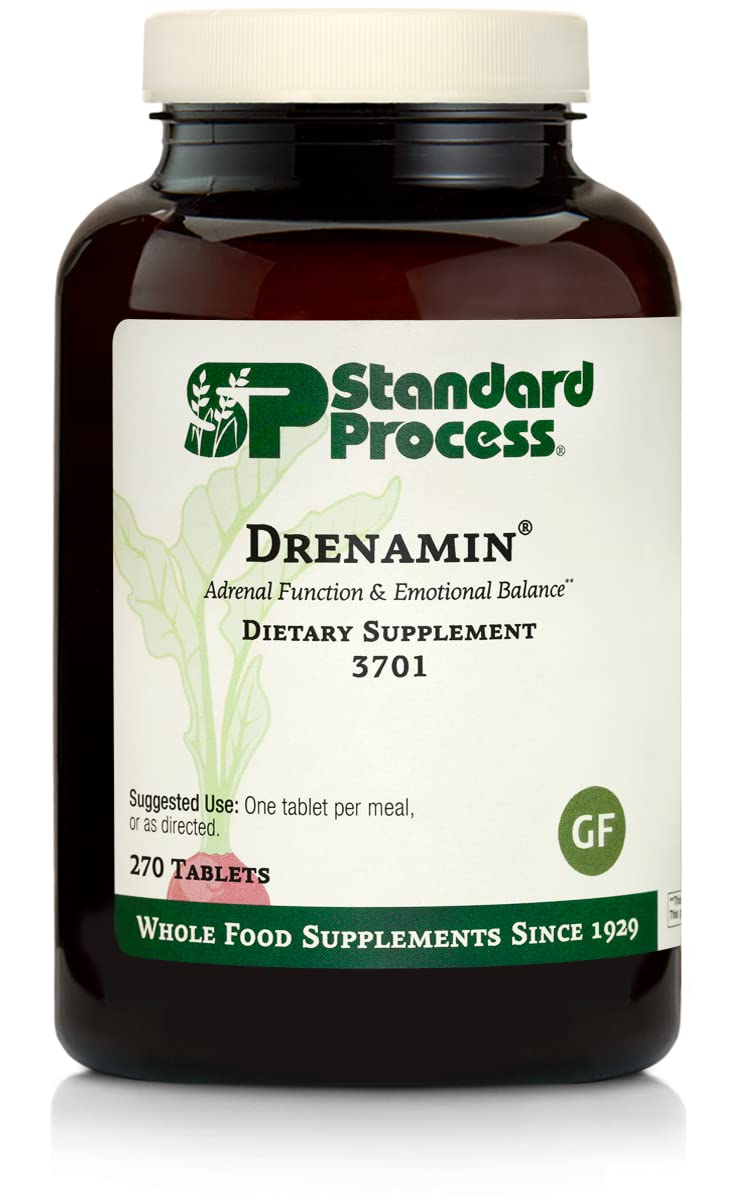 Drenamin de Standard Process, botella frontal para energía diaria