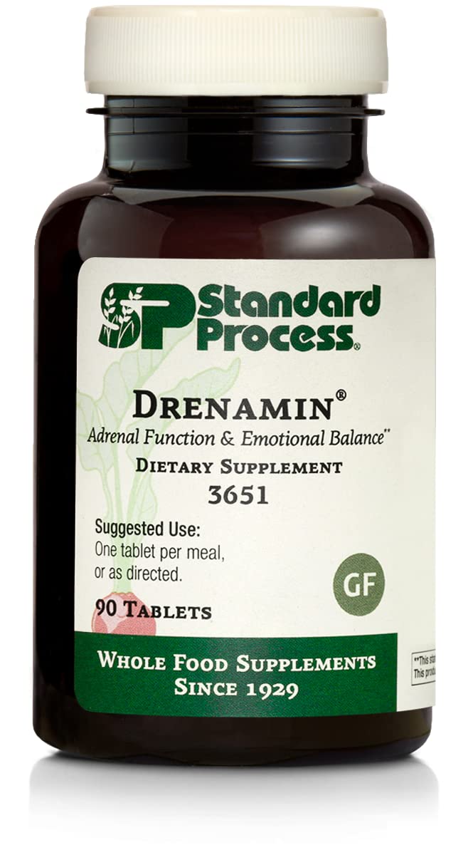 Standard Process Drenamin, envase de tabletas para apoyo adrenal diario