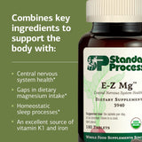 Standard Process E-Z Mg: envase frontal que transmite calidad orgánica