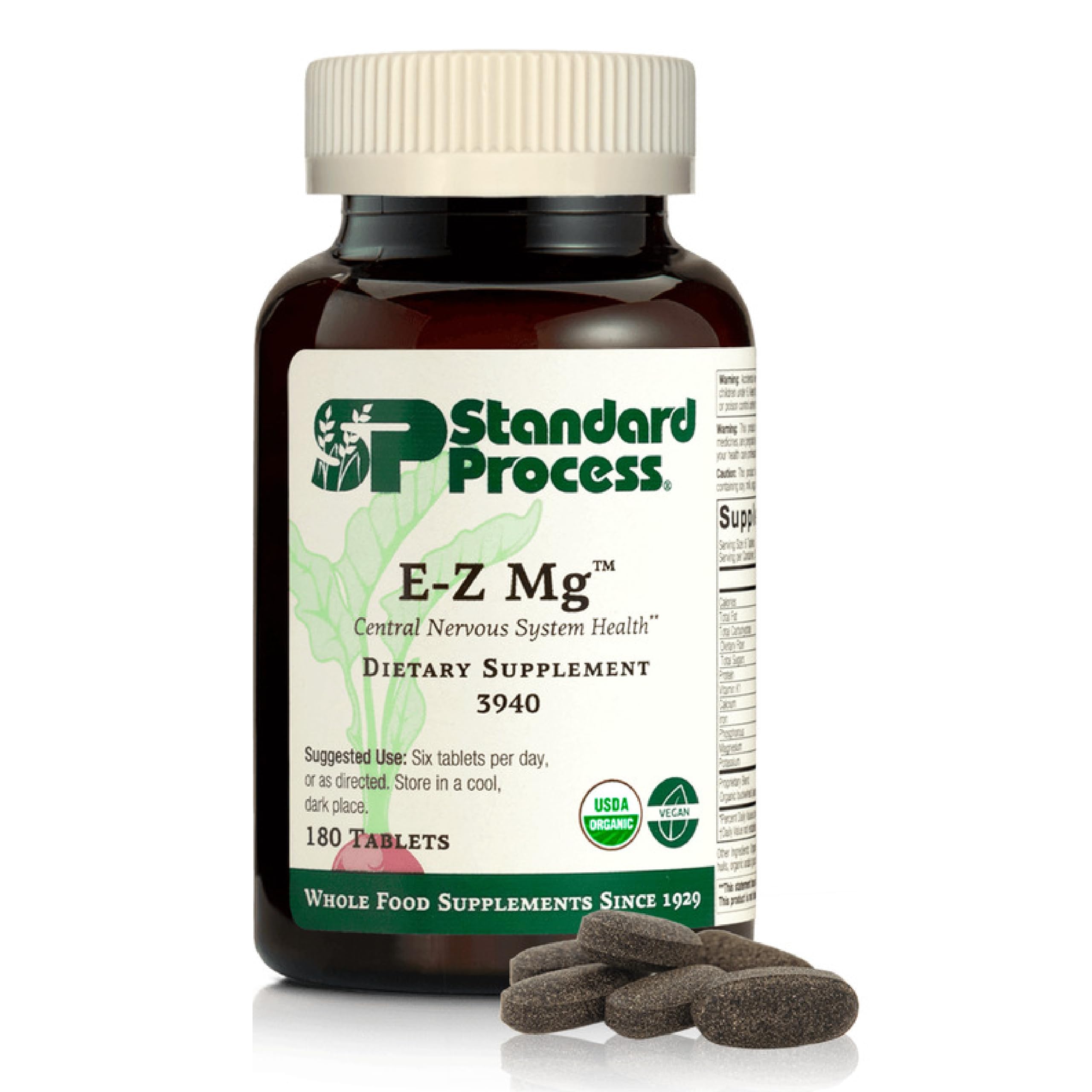 Standard Process E-Z Mg: vertido de la botella para apoyo nervioso diario