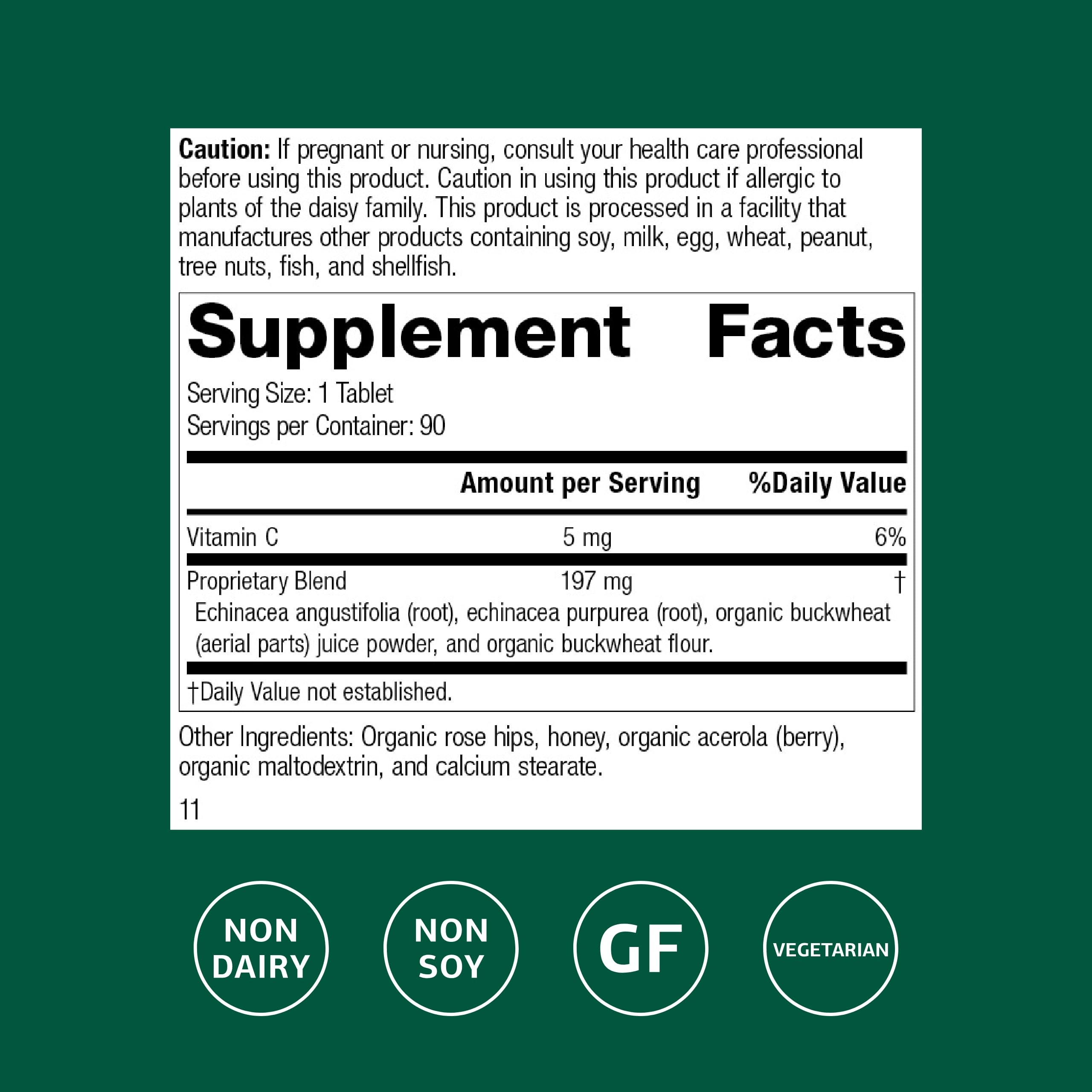 Standard Process Echinacea-C, envase compacto para uso diario.