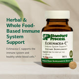 Standard Process Echinacea-C, etiqueta legible con indicaciones de uso diario.