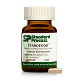 Standard Process Ferrofood: cápsulas fáciles de tragar que apoyan la absorción de hierro con vitamina C.