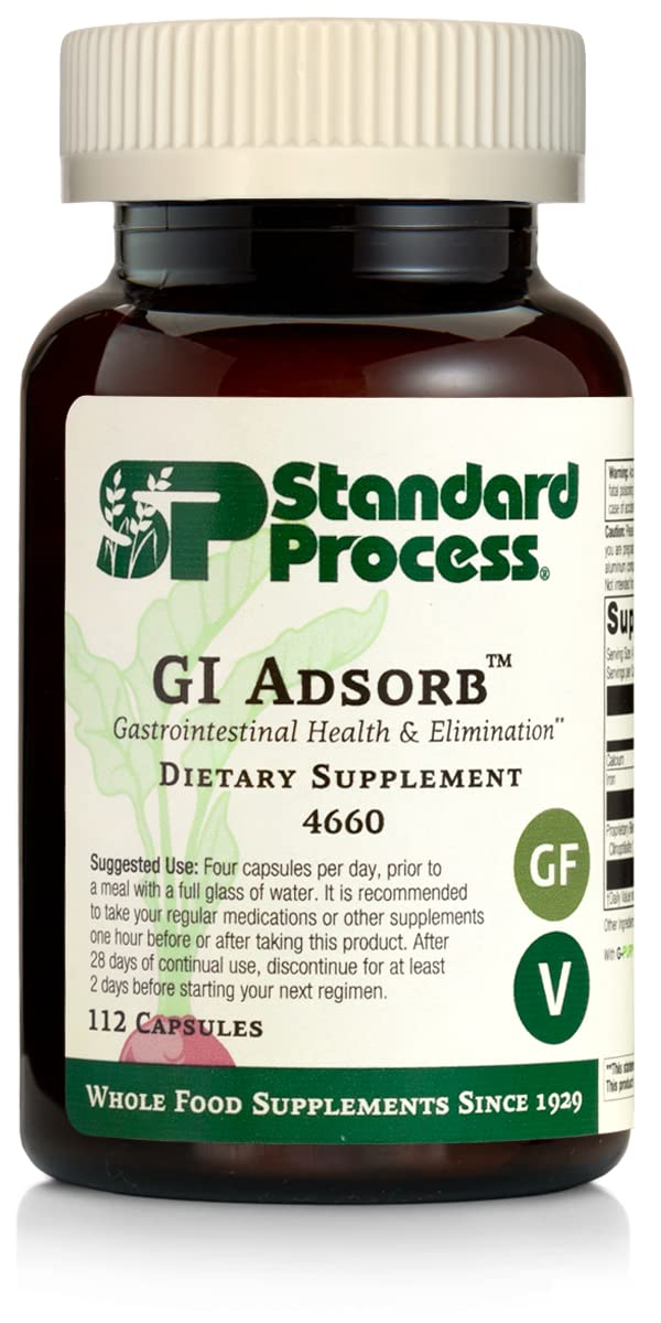Standard Process GI Adsorb cápsulas: apoyo potencial a la salud gastrointestinal diaria.