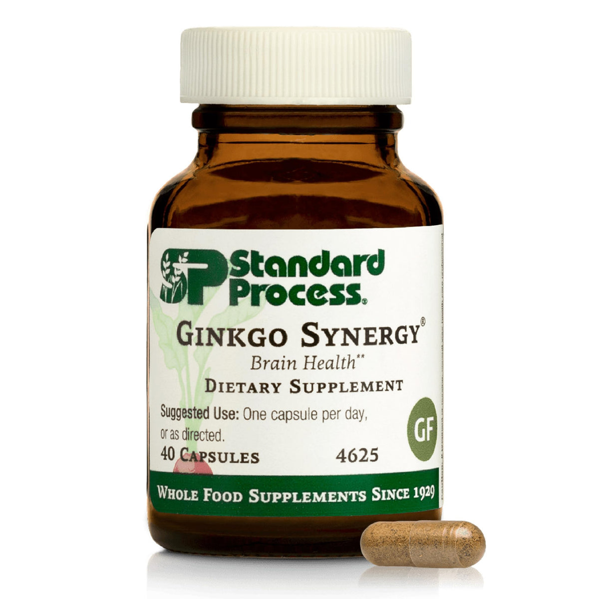Standard Process Ginkgo Synergy cápsulas para soporte cerebral.
