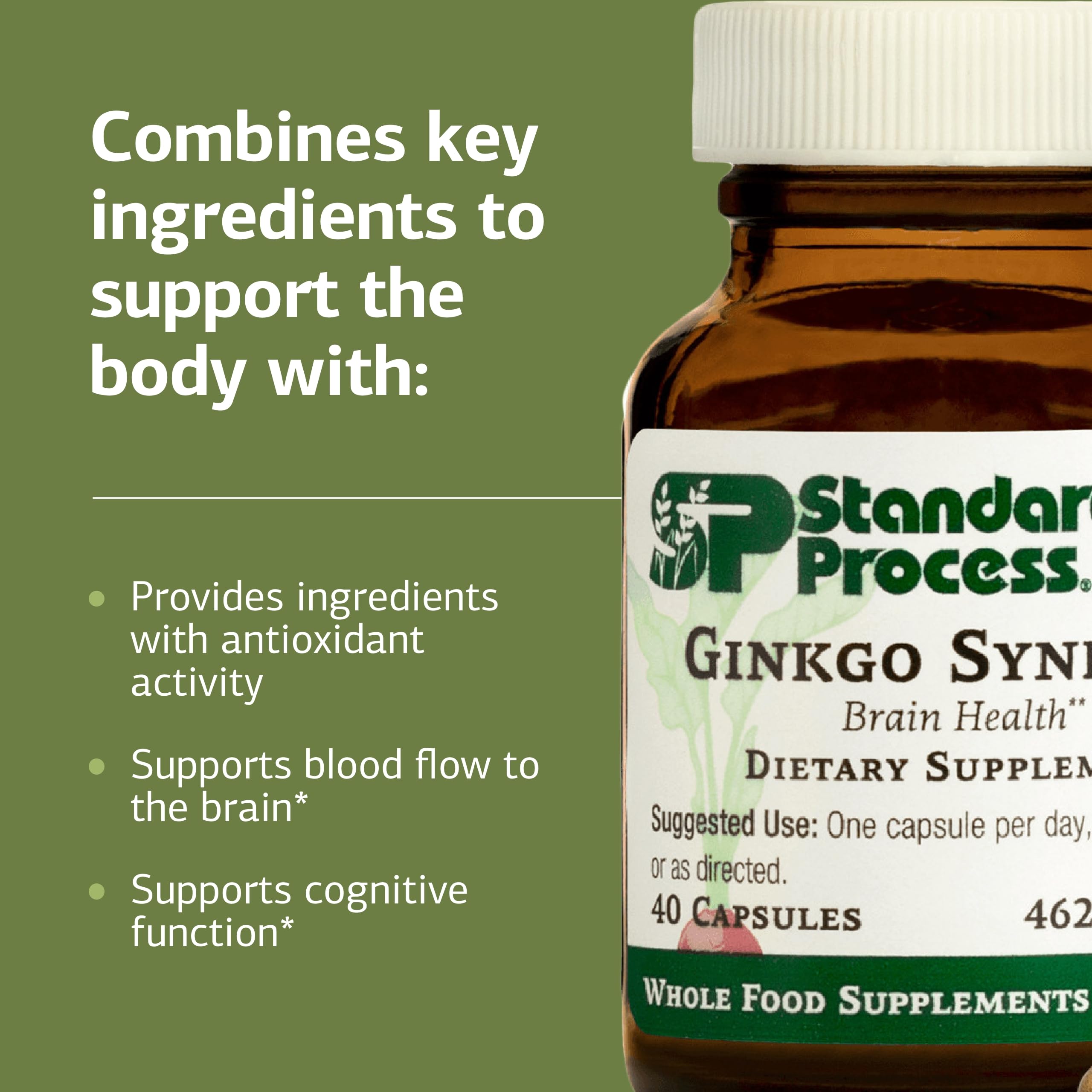 Standard Process Ginkgo Synergy etiqueta con información clara.