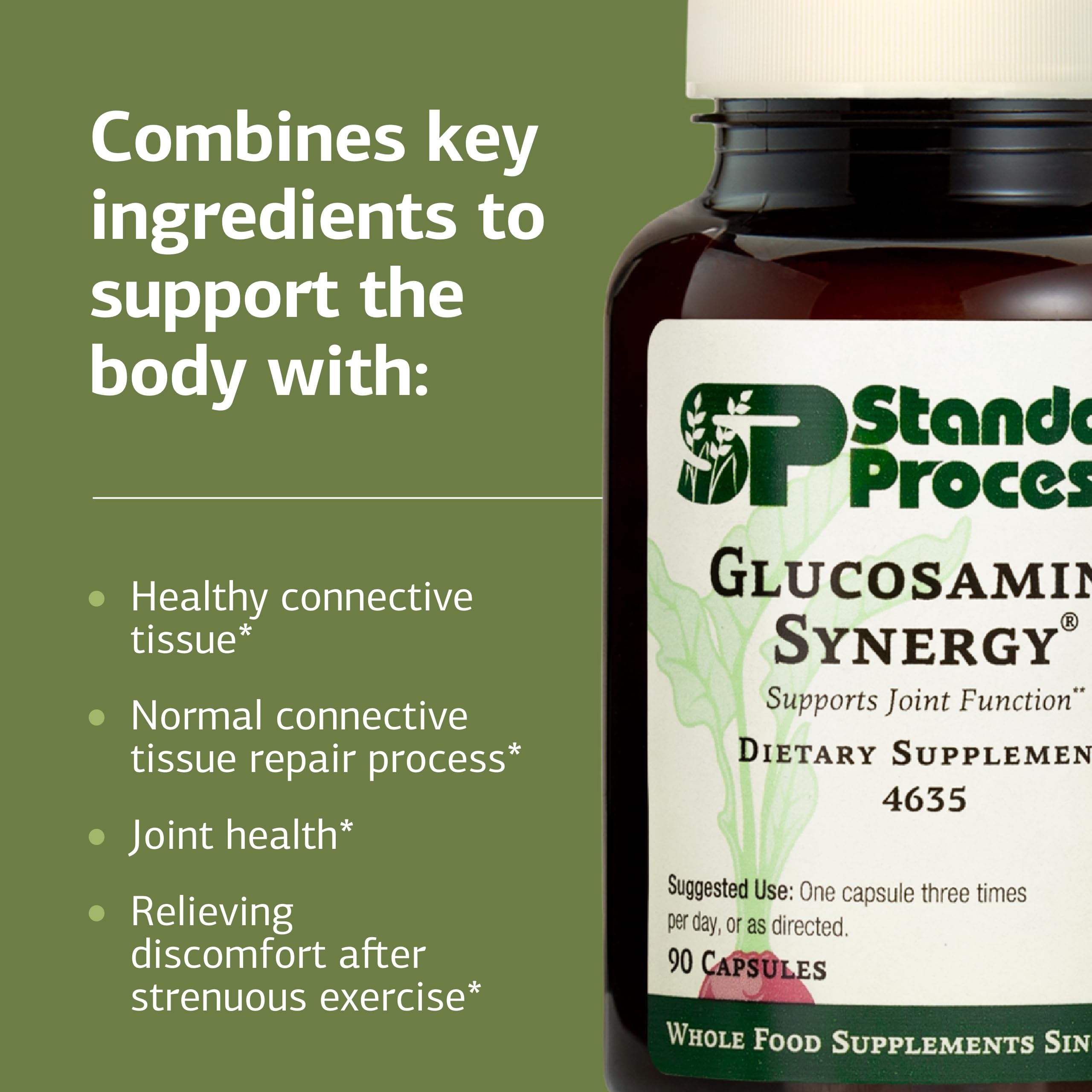 Standard Process Glucosamine Synergy: ingredientes basados en alimentos enteros como vegetales y granos