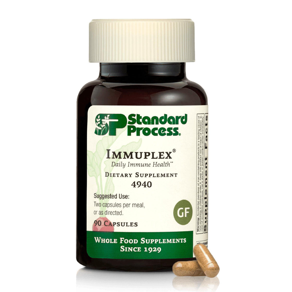 Standard Process Immuplex cápsulas diarias para apoyo nutricional del sistema inmune.
