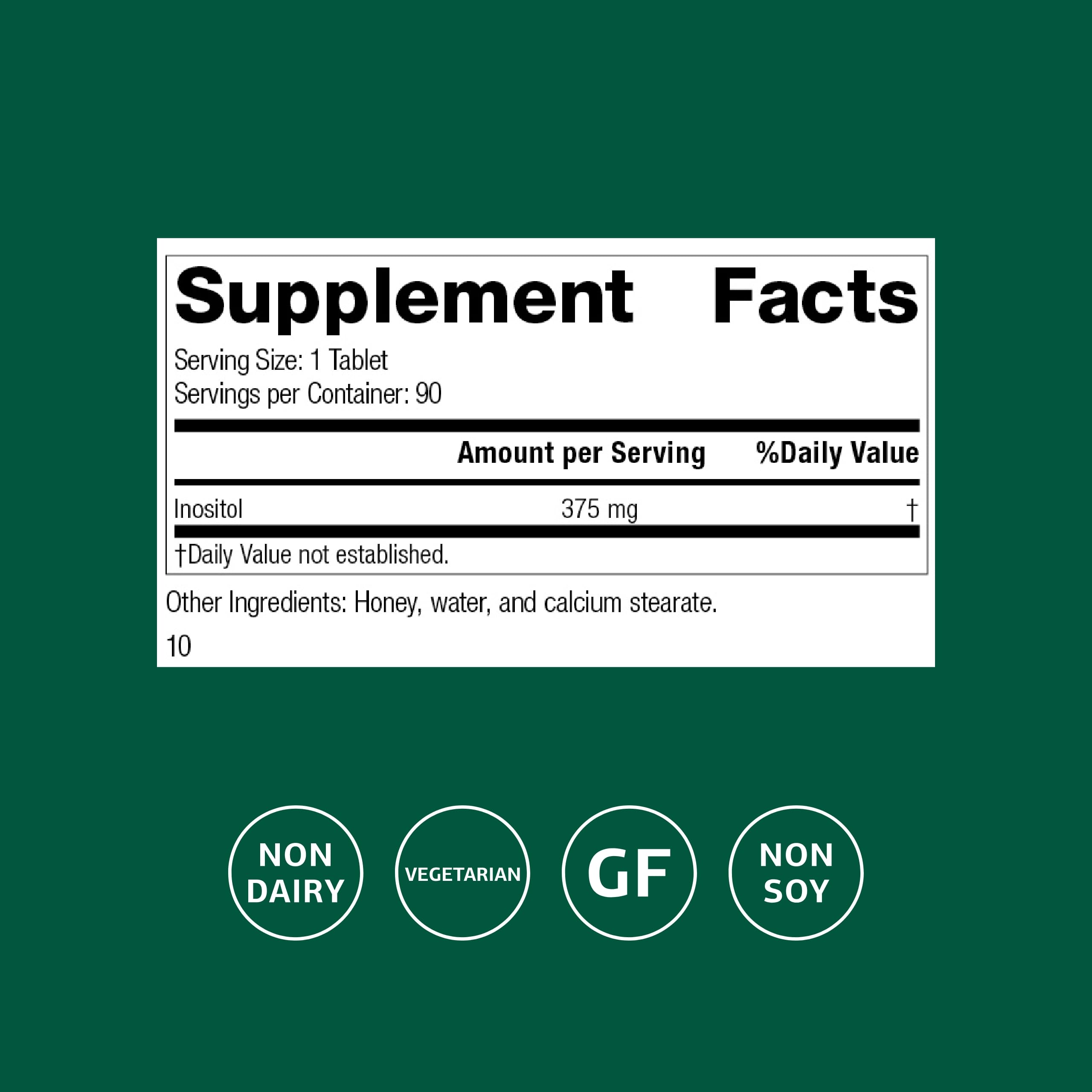 Standard Process Inositol, tabletas para apoyo de membranas celulares y señalización.