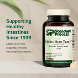 Standard Process Lactic Acid Yeast: empaque, formato vegetariano sin soja.
