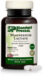Standard Process Magnesio Lactato, botella frontal, apoyo a la energía diaria.