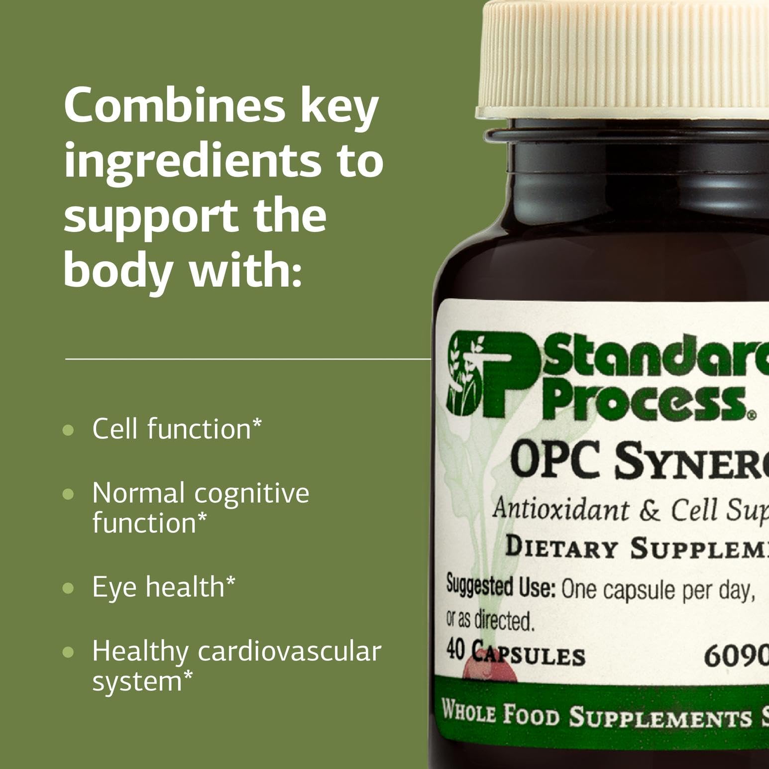 Standard Process OPC Synergy: caja de presentación que sugiere nutrición basada en alimentos enteros