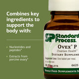 Standard Process Ovex P etiqueta frontal: información clave para elegir la dosis adecuada.