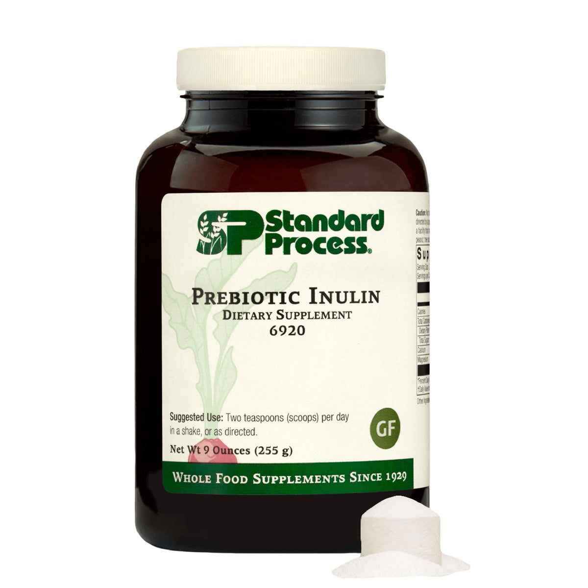 Standard Process Prebiotic Inulin: bote 9oz para apoyo general de la salud intestinal