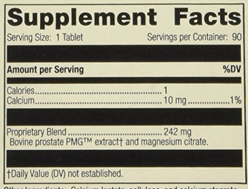 Standard Process Prostate PMG, caja de presentación y detalles de empaque