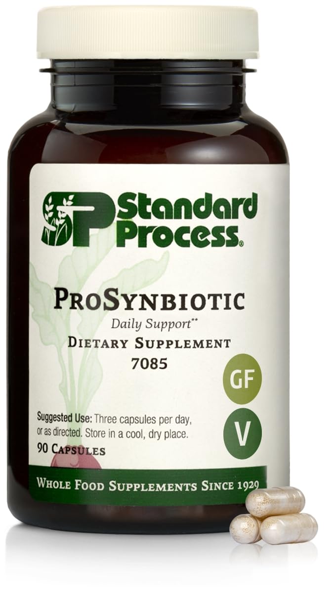 Standard Process ProSynbiotic envase de 90 cápsulas para apoyar la salud intestinal.