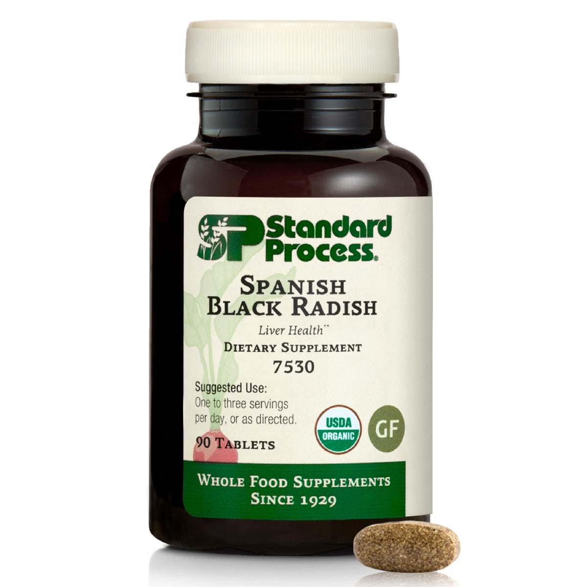 Standard Process Rabano Negro en botella para apoyar la salud del hígado.