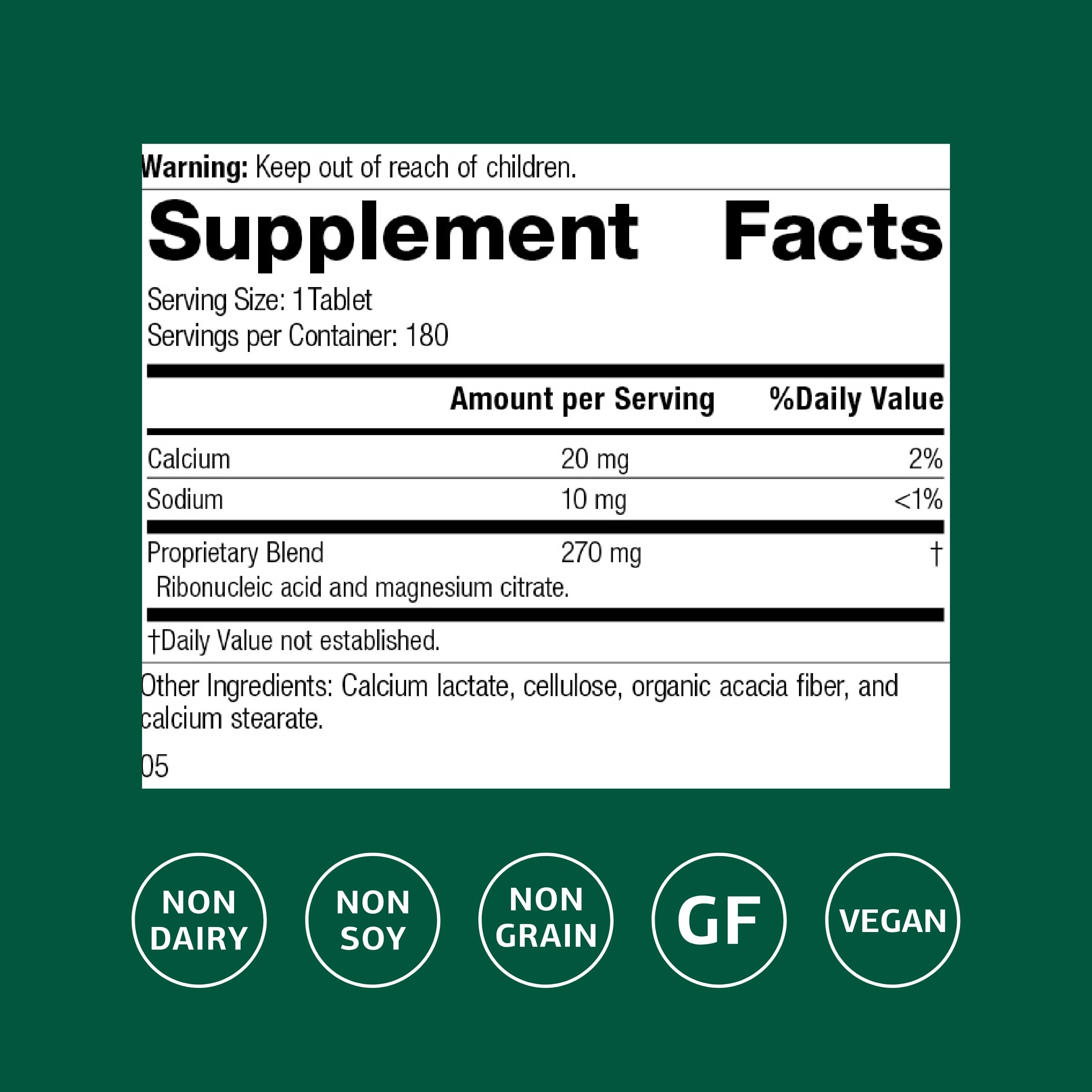 RNA de Standard Process, tabletas para consumo diario.
