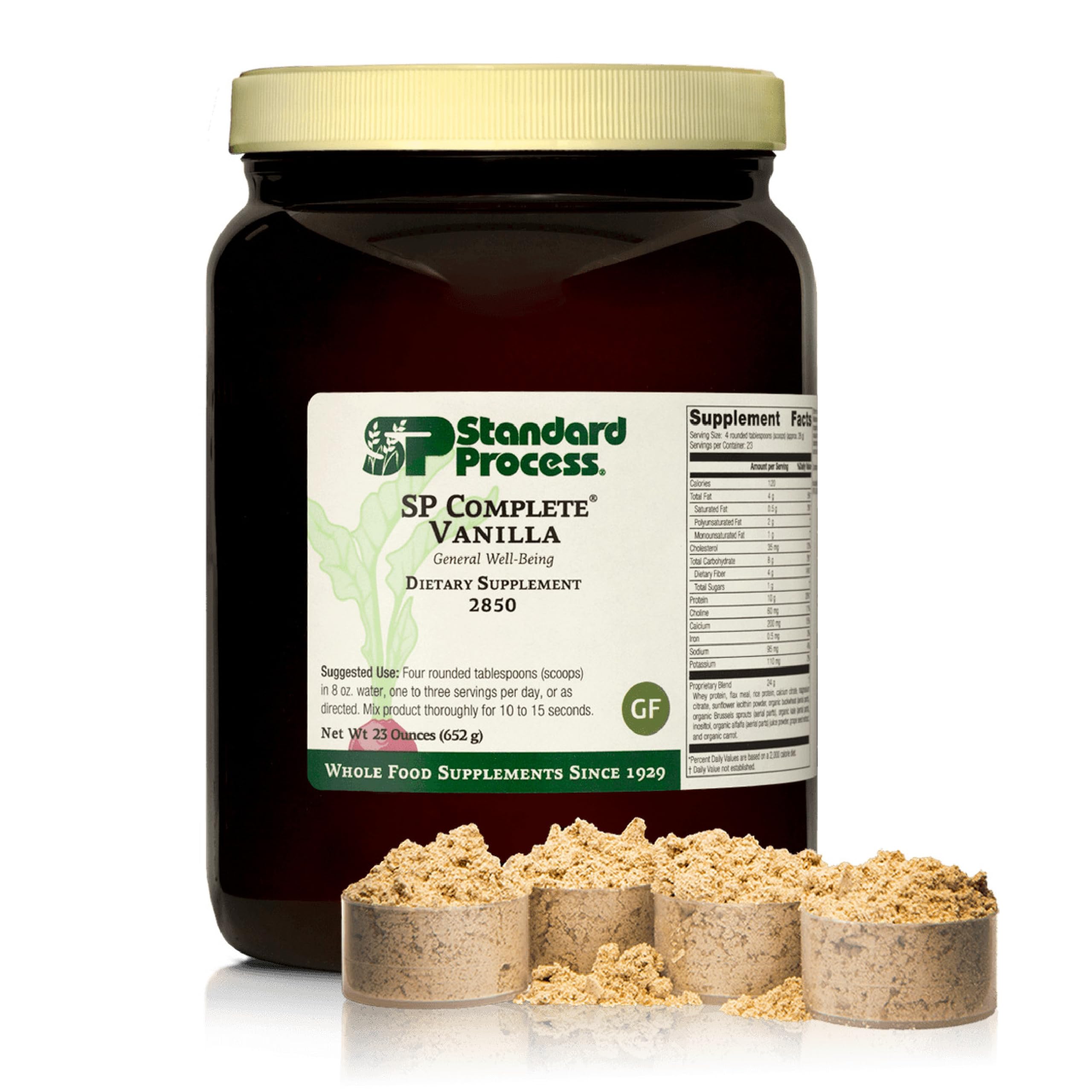 Standard Process SP Complete polvo de vainilla, nutrición integral para energía diaria.
