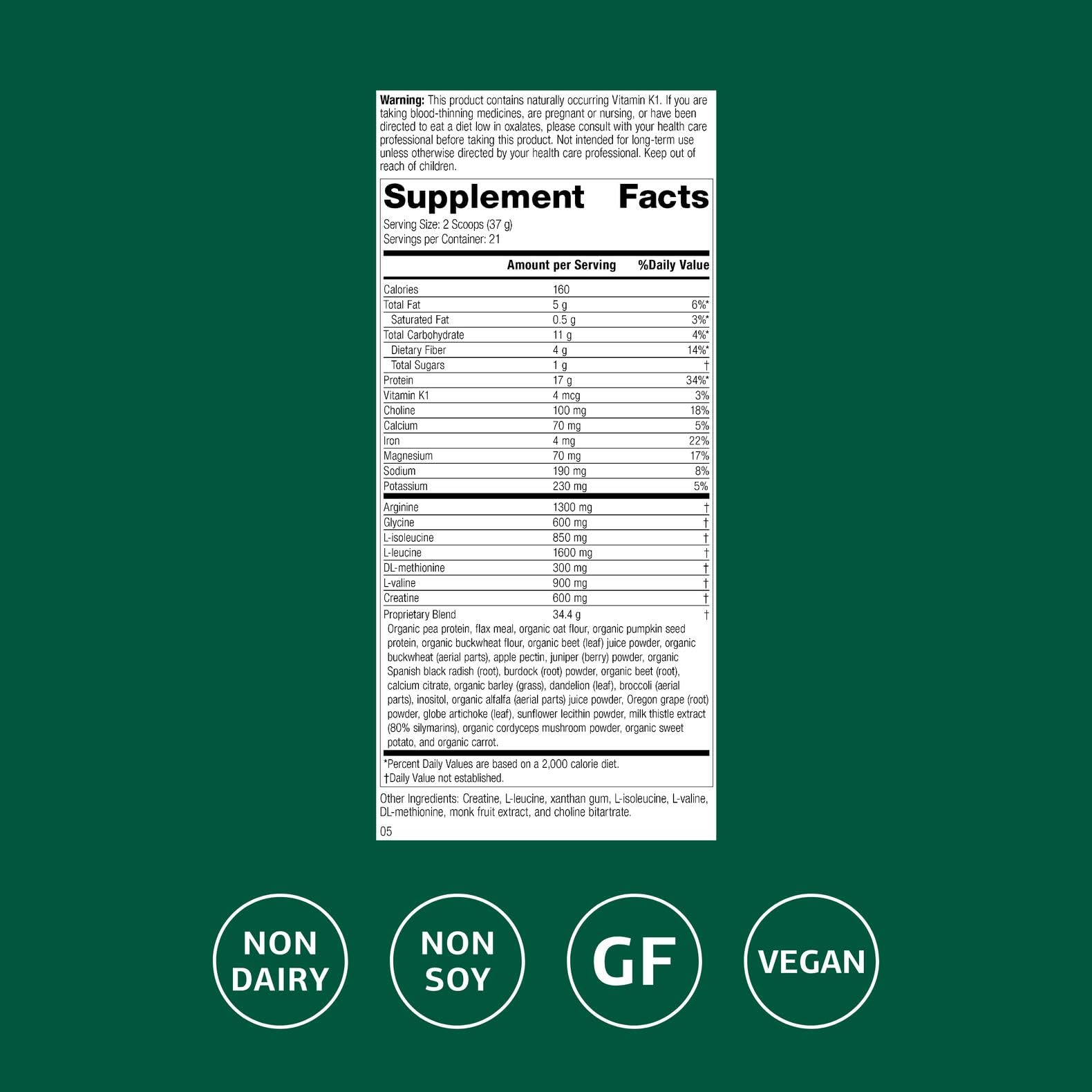 Cuchara medidora del SP Detox Balance para porciones de proteína vegetal.