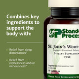 Sección de ingredientes clave de Standard Process St. John's Wort-IMT para bienestar.